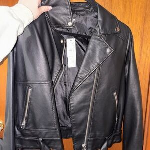 Topshop Black Leather Jacket